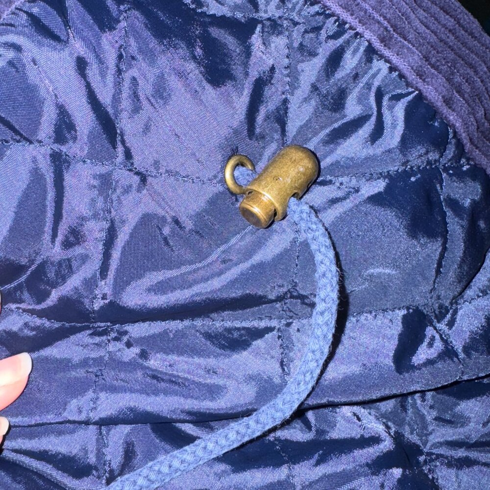 Women's Blue Corduroy Flannel Lined Utility Chore Jacket - Picture 6 of 7